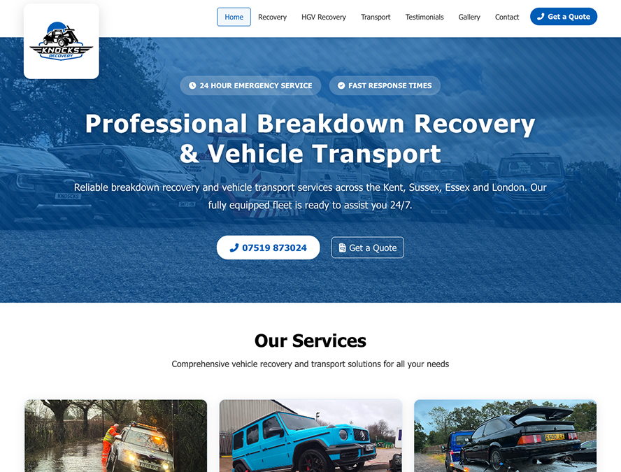 Knocks Recovery Website Screenshot